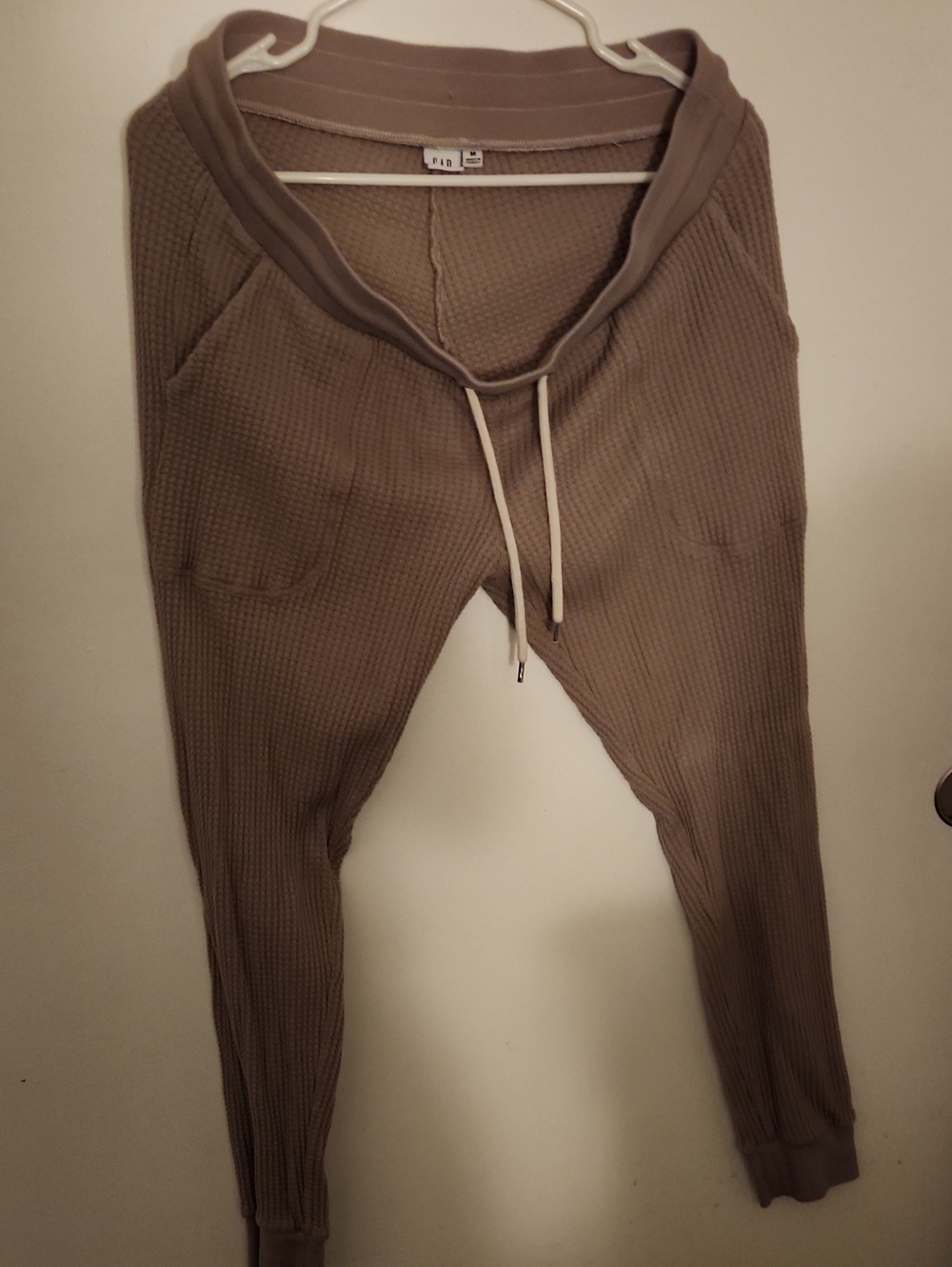 2 FOR 1!!! GAP Taupe And Stone/Can Be Maternity Waffle-Knit Joggers/Drawstring